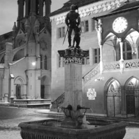 berne at night in black and white